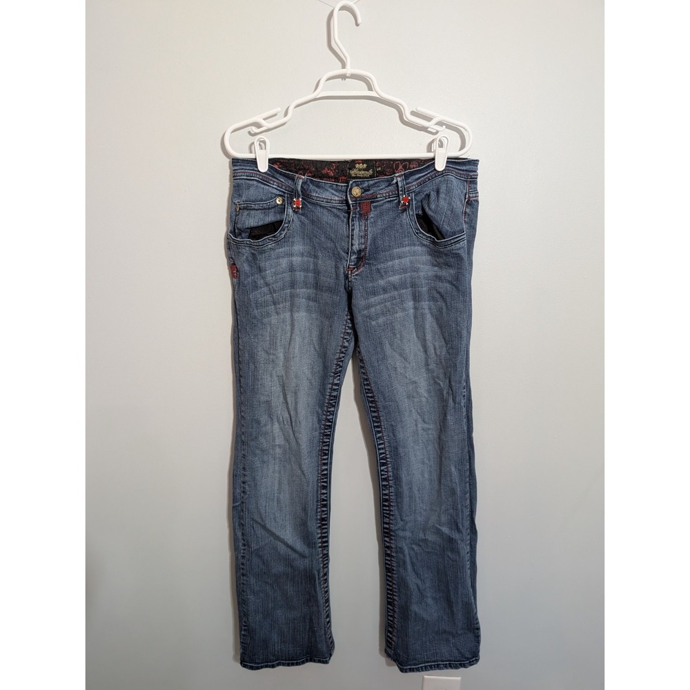 Vintage AKADEMIKS Embroidered Wide Leg Jeans‎ 36 Baggy Rap Hip Hop 90s Y2K